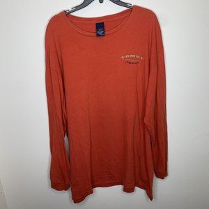 Vintage Tommy Hilfiger Jeans Mens XL Orange Americana Long Sleeve Shirt